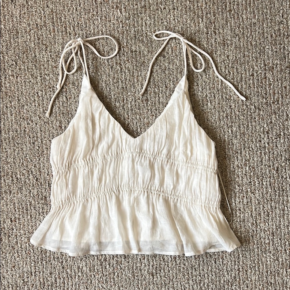 NWOT All:Row Elegant Tiered Tie-Slip Cami Top